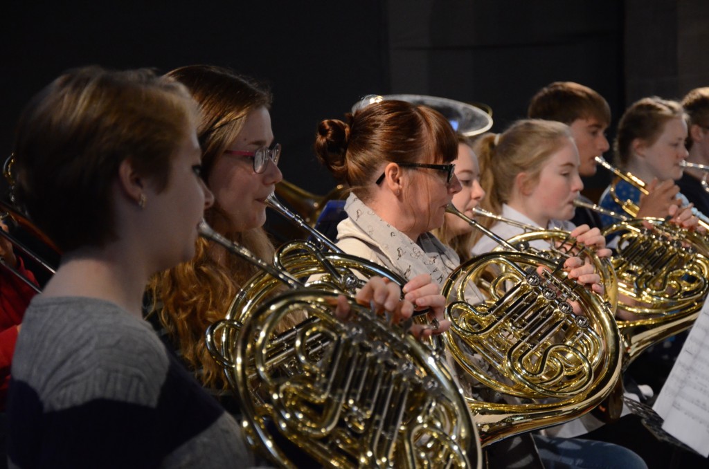 Tuning up for their concert on the Fringe - at Greyfriars Kirk