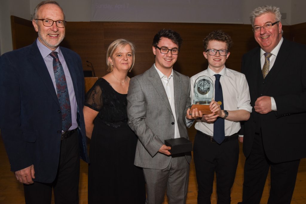 L-R - Mr Gordon Murch, Ms Lorna McGovern, Fraser MacDonald (pianist), Guy Bathgate (percussionist) and Mr Allan Young.